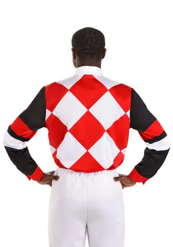 Vista 2 de Disfraz de Camisa de Jockey Roja para Adulto Multicolor