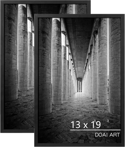 Vista 36 de DOAI ART Marco de fotos de 5x7 pulgadas, marco negro de 5x7 pulgadas para exhibición horizontal o vertical con montaje en pared y sobremesa Marco