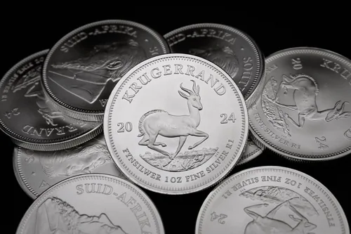 Vista 2 de 2017 - Presente (año aleatorio) Moneda Krugerrand de plata sudafricana de 1 oz brillante sin circular con un certificado de autenticidad 1oz