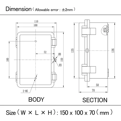 Vista 8 de Caja de conexiones IP65 impermeable carcasa de plástico ABS con cubierta transparente de PC con bisagras, caja de proyectos eléctricos con placa
