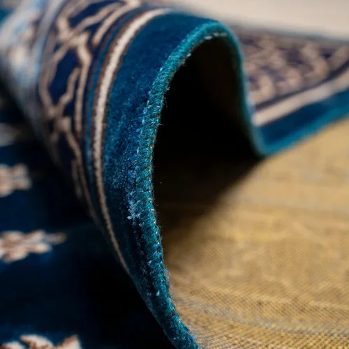 Vista 4 de Modefa Alfombra de oración islámica turca, Janamaz Sajada para múltiples personas, para familia, alfombra grande de reunión y oración en grupo, Azul