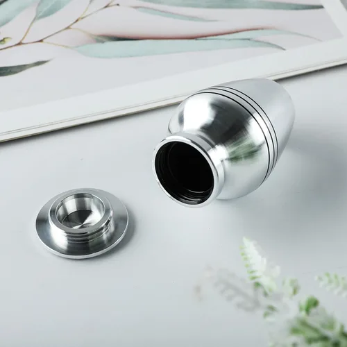 Vista 4 de Urna de aluminio de grado aeroespacial para cenizas masculinas adultas, urna de cremación ligera para cenizas humanas, urna de recuerdo moderna