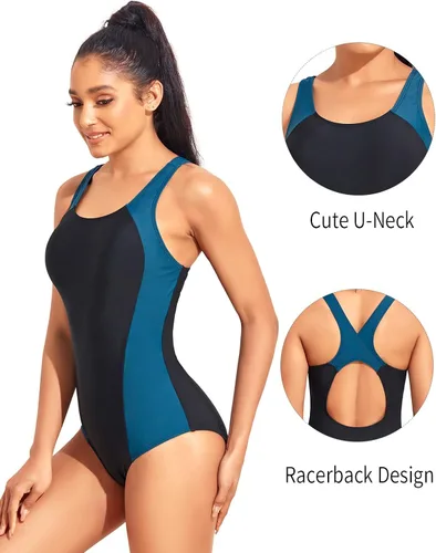Vista 5 de Aqua Eve Traje de baño deportivo de una pieza para mujer