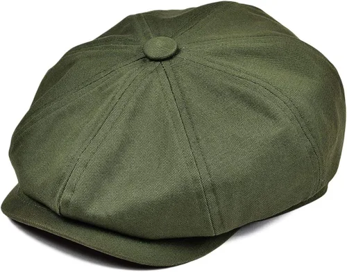 Vista 2 de BOTVELA Gorra plana de Newsboy para hombre, 100% algodón, Gatsby Ivy Golf Cabbie Hat