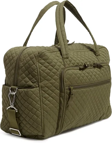 Vista 3 de Vera Bradley - Bolsa de viaje de fin de semana Weekender de algodón para mujer, Climbing Ivy Green - Algodón reciclado