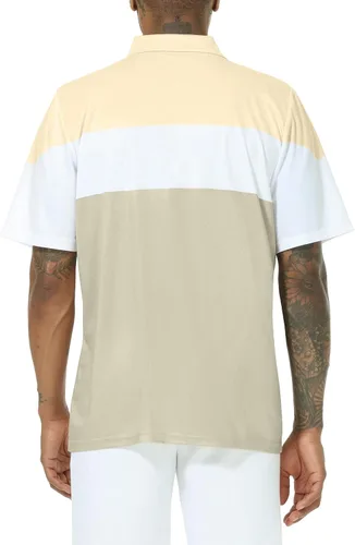 Vista 3 de Polo de golf para hombre, manga corta, secado rápido, absorbe la humedad, camisas polo deportivas casuales para hombres