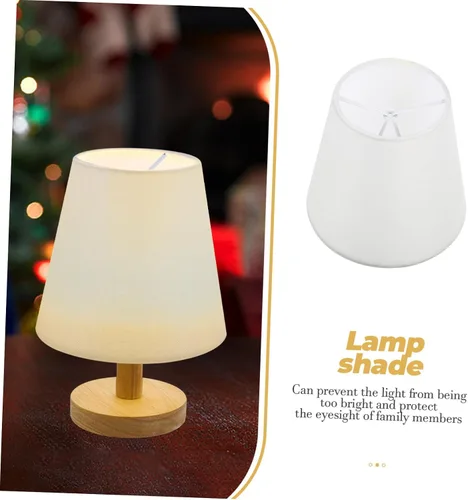 Vista 6 de CALLARON Lámpara pequeña de tela con clip para lámpara de mesa de pared (beige) Pantalla de tela para luz de mesa
