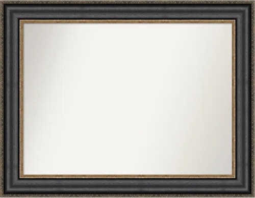 Vista 512 de Amanti Art Espejo personalizado, espejo de baño negro puente, espejo de pared o espejo de tocador de baño sobre el fregadero (26 x 26 pulgadas)
