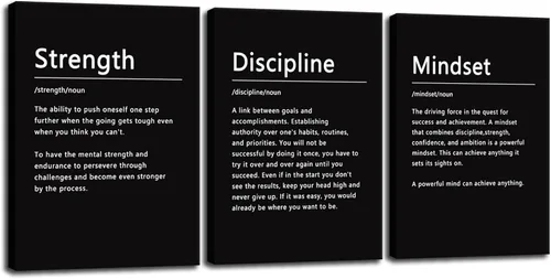 Vista 55 de Arte de Pared Motivacional 40 Razones para Entrenar 3 Piezas Pintura Impresión en Lienzo Decoración de Oficina Póster Mentalidad Millonaria