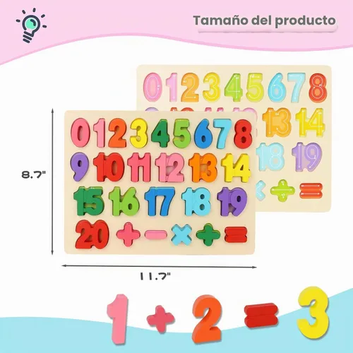Vista 6 de LOVESTOWN Wooden Puzzle Board, Number