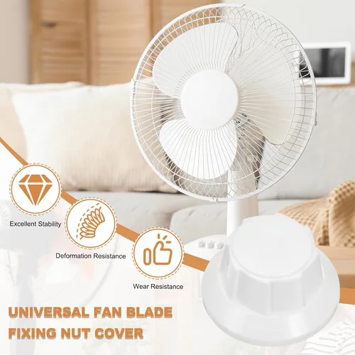 Vista 3 de Cubiertas de tuerca de hoja de ventilador de orificio universal Blanco
