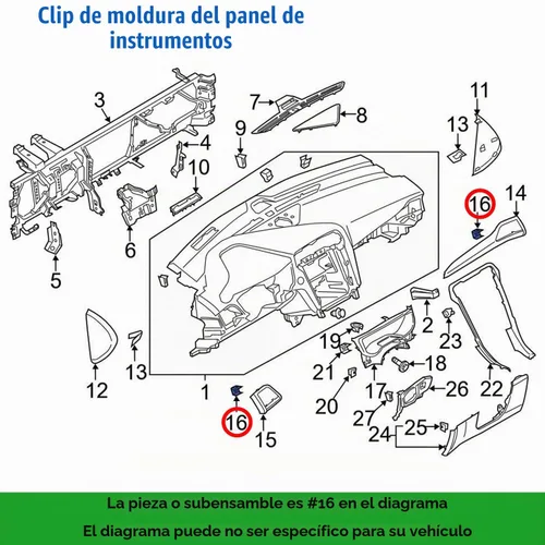 Vista 6 de 30 unids consola central Radio DVD Dash Panel interruptor bisel clip cuerpo Trim Retenedor para Ford W714972-S300, GM 94748652