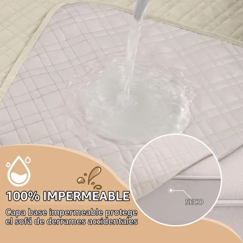 Vista 3 de Funda impermeable en forma de L para sofá seccional, funda acolchada de terciopelo para sofá esquinero, en forma de L, protector de muebles