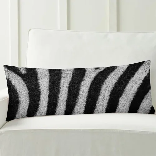 Vista 6 de Funda de almohada corporal con estampado de cebra, respaldo largo, funda protectora de almohada con rayas de cebra en blanco y negro, funda