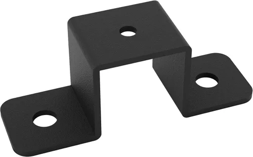 Vista 8 de 8 abrazaderas cuadradas para tubo, soportes de sujeción de correa negra, soporte de conector en forma de U, amarre de poste de valla de madera