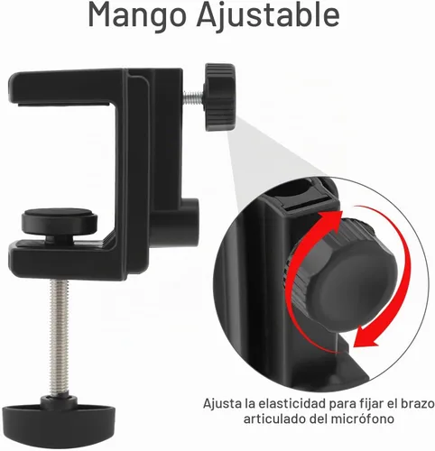 Vista 3 de Abrazadera de escritorio, soporte de plástico, soporte de base de abrazadera en C, abrazadera de montaje de mesa, soporte de montaje de luz clip
