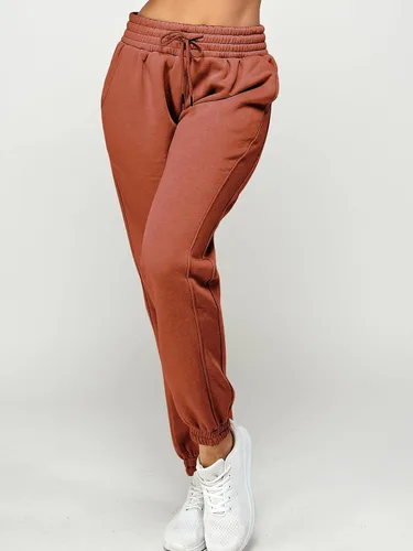 Vista 50 de IUUI Pantalones deportivos de cintura alta para mujer, con bolsillos, de algodón, holgados, atléticos