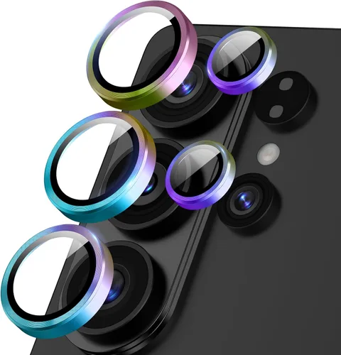 Vista 25 de Protector de lente de cámara para iPhone 17/16/16 Plus, Vidrio templado de metal Cubierta individual de lente de cámara [Anti-caída] Compatible