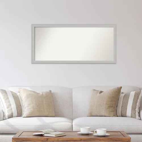 Vista 20 de Amanti Art Silver Bathroom Mirror for Over Sink, 26x35 Custom Made Marred Pewter Rectangle Vanity Mirror, Large Casual Wood Frame, Hangs Horizonally