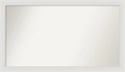 Vista 267 de Amanti Art Espejo de baño blanco para sobre el fregadero, 24 x 26 pulgadas, espejo rectangular blanco y blanco, marco de madera contemporáneo