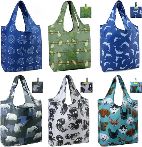 Vista 11 de Bolsas de la compra de animales reutilizables plegables bolsas de comestibles