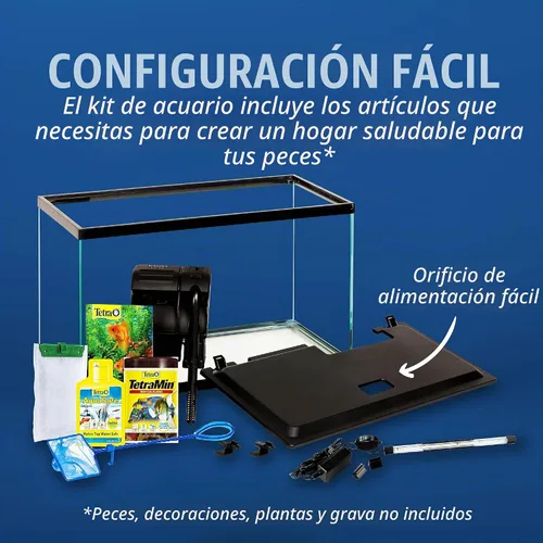 Vista 5 de Tetra Acuario, 10 Galones, Kit Completo de Tanque de Peces Tropicales con Iluminación LED para Peces de Agua Dulce