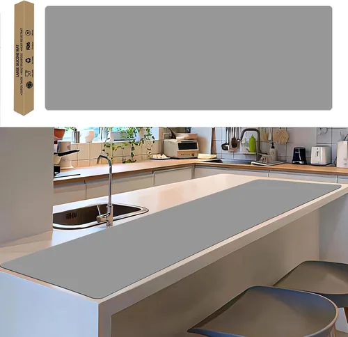 Vista 41 de Tapete de silicona súper grande, 120 x 24 pulgadas, tapete de silicona para encimera de cocina, tapete antideslizante resistente al calor, tapete