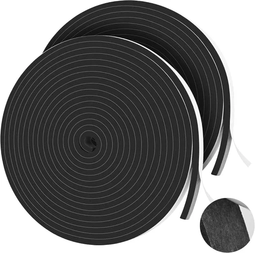 Vista 10 de 20 pies de cintas de espuma autoadhesivas Tiras de sello de espuma de 1 pulgada x 1/2 pulgada x 10 pies cada rollo Burletes de alta resistencia