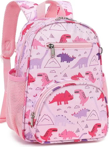 Vista 9 de CAMTOP Linda mochila para niños pequeños, bolsa escolar de animales de dibujos animados en 3D para niñas, niños, guardería de viaje, 2806 Dinosaurio