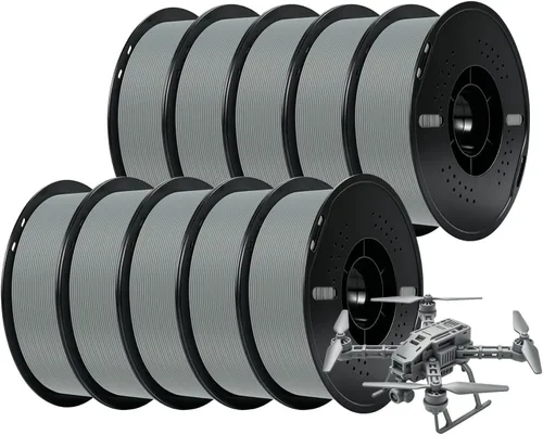 Vista 12 de Kingroon Filamento de impresora 3D PLA Plus (PLA+), 10 rollos, precisión dimensional +/- 0.001 in, carrete de 22 libras (22 libras), 0.069 in, negro