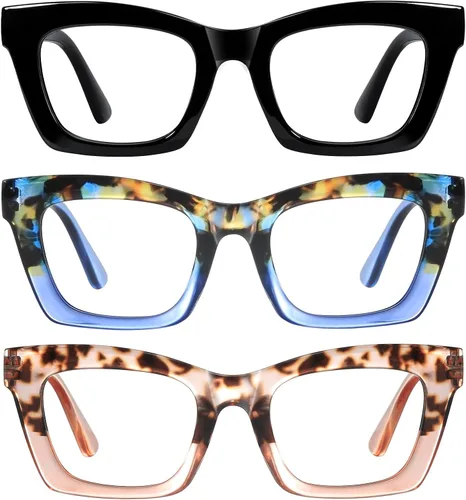 Vista 10 de Reading Glasses for Women-Fashion 5 Pack Blue Light Blocking Readers with Spring Hinge Computer Eyeglasses