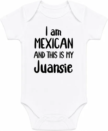 Vista 11 de CBTwear Body divertido para bebé con texto en inglés "I Am Mexican and This Is My Juansie" Negro