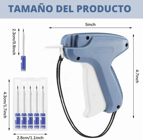 Vista 3 de Honoson Aplicador de pistola de etiquetado de 3 piezas con 15 agujas de Azul