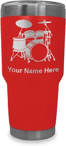 Vista 40 de LaserGram Vaso aislado al vacío de 20 onzas, juego de batería, grabado personalizado incluido (negro)