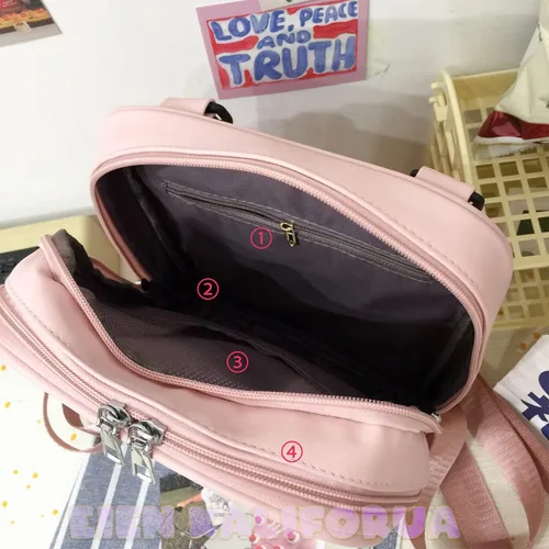 Vista 6 de Eien Kaliforua Ita Bag - Bolsa de 3 vías para mujer, diseño de consola de juegos, mochila Kawaii de dibujos animados