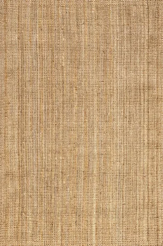 Vista 2 de nuLOOM Ashli Alfombra tejida a mano, Natural, 1,52 x 2,44 m, estilo granja, de yute, suave y texturizada, resistente a manchas, fácil de limpiar