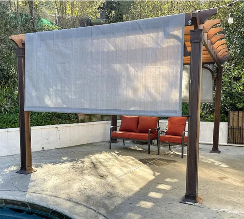 Vista 8 de Alion Home Toldo universal transpirable para pérgola – Toldo de repuesto para pérgola – Cubierta de sombra ajustable para exteriores con varillas