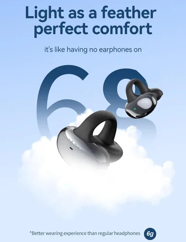 Vista 5 de Auriculares con clip de oreja abierta, auriculares inalámbricos Bluetooth 5.3 12 horas de reproducción, DT5.0 a prueba de fugas, micrófono