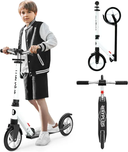 Vista 14 de WAYPLUS KS1 Kick Scooter para mayores de 6 años, niños, adolescentes y adultos. Carga máxima de 240 libras. Plegable, ligero, ruedas grandes de 8