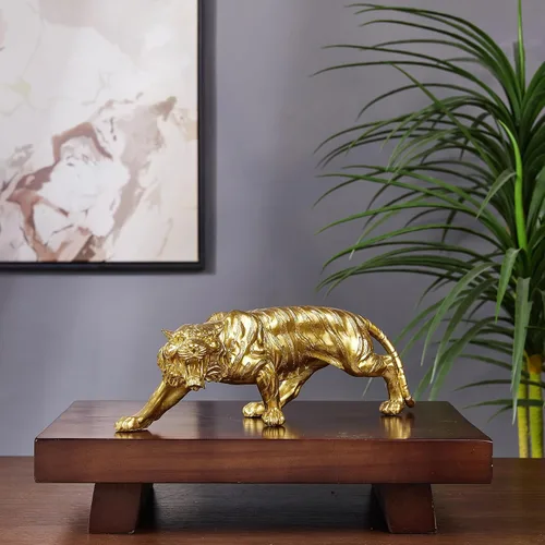 Vista 2 de Estatua de tigre grande de 15.5 pulgadas, escultura, regalos coleccionables para amantes del tigre, oficina, decoración del hogar, accesorios