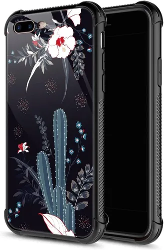 Vista 31 de ZHEGAILIAN Funda compatible con iPhone 7P/8P, AK 47, carcasa de munición para ametralladora AK 47, parte trasera de vidrio templado + funda
