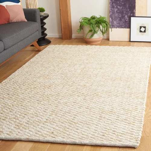 Vista 8 de SAFAVIEH Natura Collection - Alfombra de pasillo de 8 pies, color beige y marfil, diseño moderno, ideal para zonas de alto tráfico en pasillo, baño