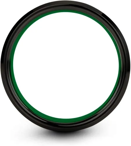 Vista 2 de Chroma Color Collection Anillo de boda de carburo de tungsteno de 0315in para hombres y mujeres verde rojo azul morado negro verde azulado cobre