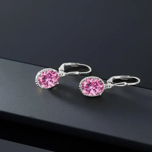 Vista 116 de Gem Stone King Aretes colgantes de gota para mujer, plata de ley 925, piedra natal ovalada de 0.354 x 0.276 in, joyería fina, regalos para ella