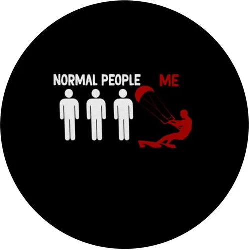 Vista 3 de funny Kiteboarding normel pepole me Kitesurf Kiteboarder men PopSockets Standard PopGrip