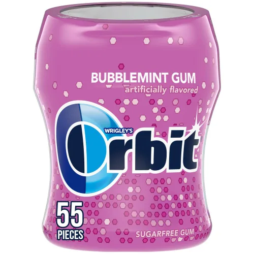 Vista 14 de ORBIT Gum Bubblemint - Goma de mascar sin azúcar, sabor menta sin azúcar, 120 botellas resellables a granel