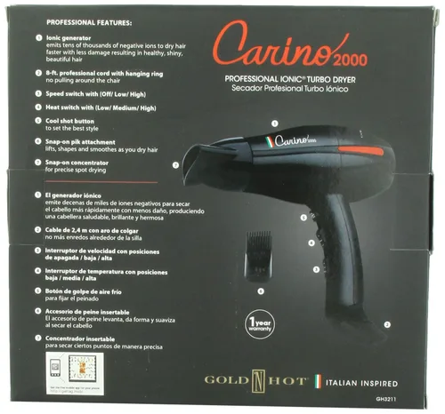 Vista 2 de Gold 'N Hot Carino Professional Ionic Turbo Dryer