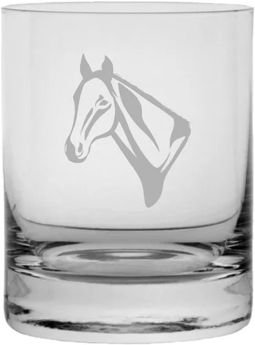 Vista 20 de Abaco Barb - Vaso de whisky con temática de caballo grabado (10.25 onzas)