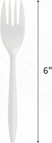 Vista 2 de Genuine Joe Tenedor de plástico de peso medio, blanco, 1000