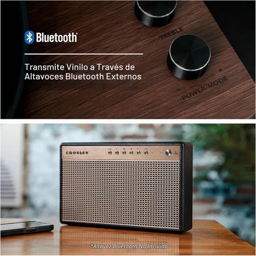Vista 7 de Crosley CR7501A-CL - Tocadiscos Nocturne con altavoces, color carbón